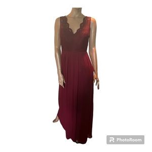 After Six burgundy gown
